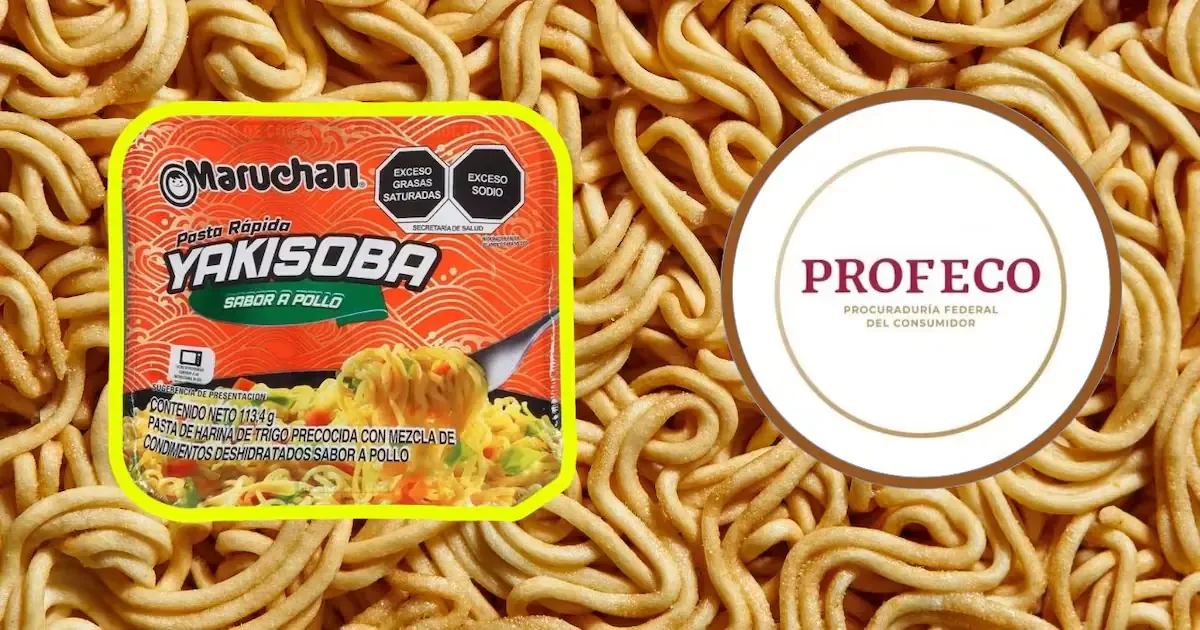 Profeco encontró que Maruchan Yakisoba sabor pollo tiene más grasa de la declarada, afectando a consumidores.