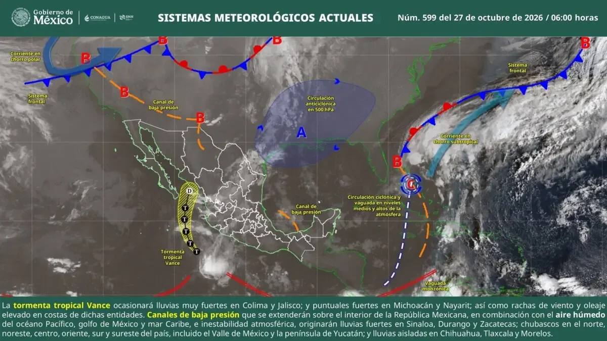 La combinación de fenómenos climáticos traerá lluvias y descargas eléctricas a varias regiones.