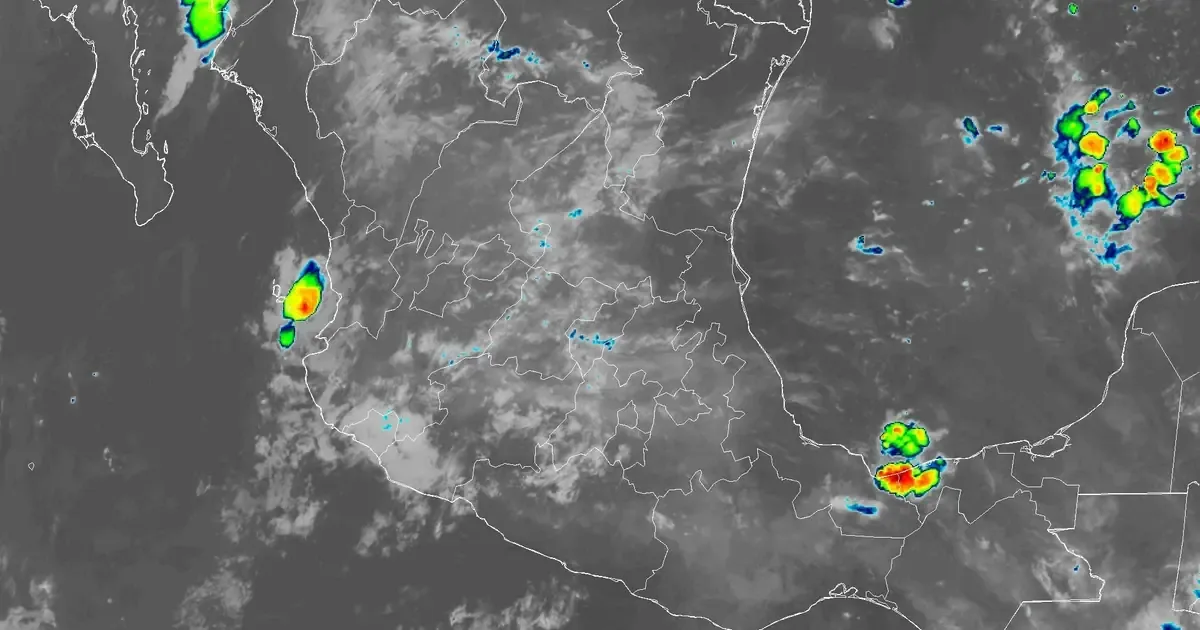 Este miércoles, tormentas eléctricas y granizo afectan al sureste de México, mientras el noroeste enfrenta altas temperaturas.