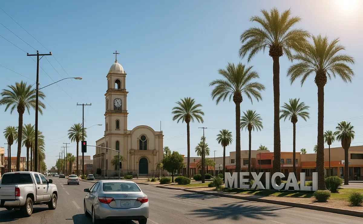 Pronóstico del clima soleado en Mexicali, Baja California para hoy.