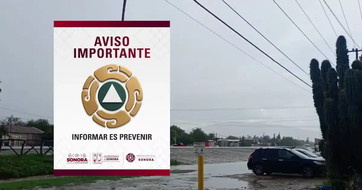 Las lluvias dejaron afectaciones menores en entidades del sur de Sonora, sin reportar personas damnificadas.