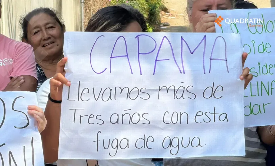 Protestas en La Venta, Acapulco, por fuga de agua prolongada.