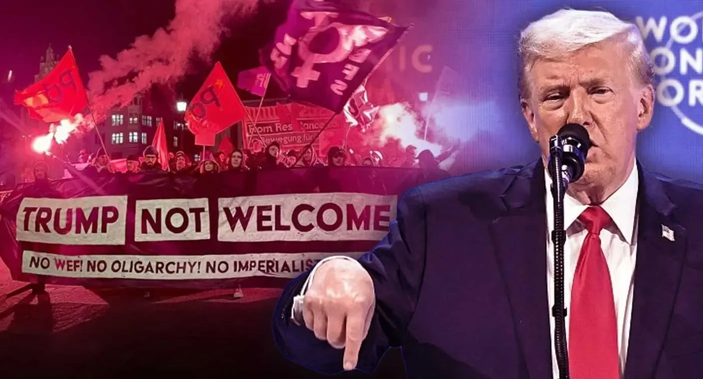 Protestas en Zúrich contra el presidente Donald Trump durante su visita al Foro Económico Mundial.