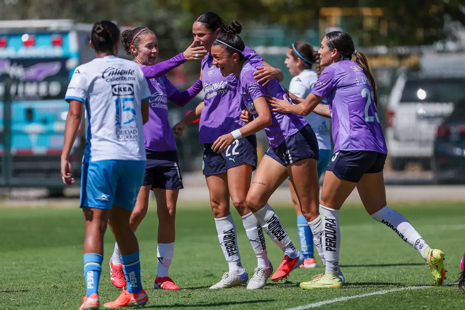 Puebla Femenil enfrentando a Guadalajara en el Clausura 2026.