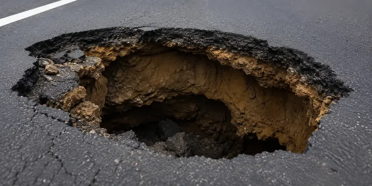 La falta de atención a los socavones pone en riesgo la seguridad vial.