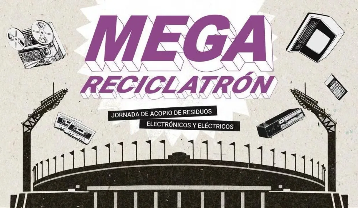Reciclaje de residuos electrónicos en el Mega Reciclatrón de la CDMX.