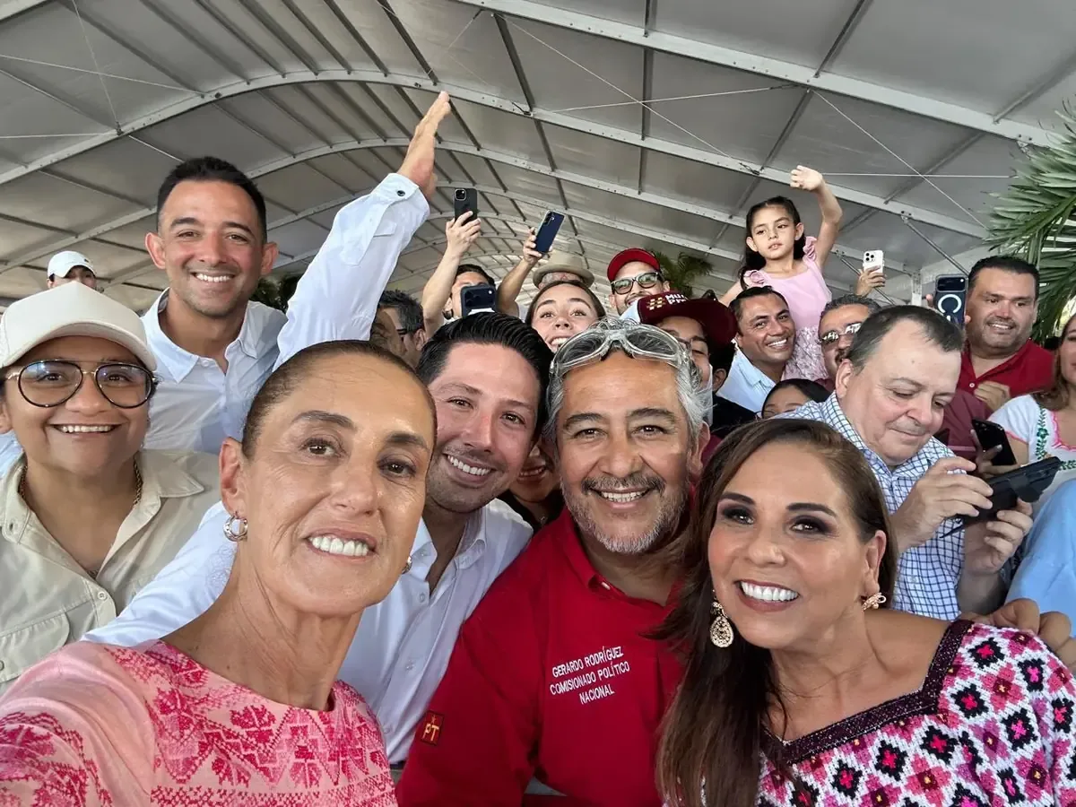 Renán Sánchez Tajonar resalta los beneficios de la política social en Quintana Roo durante la visita de Claudia Sheinbaum.
