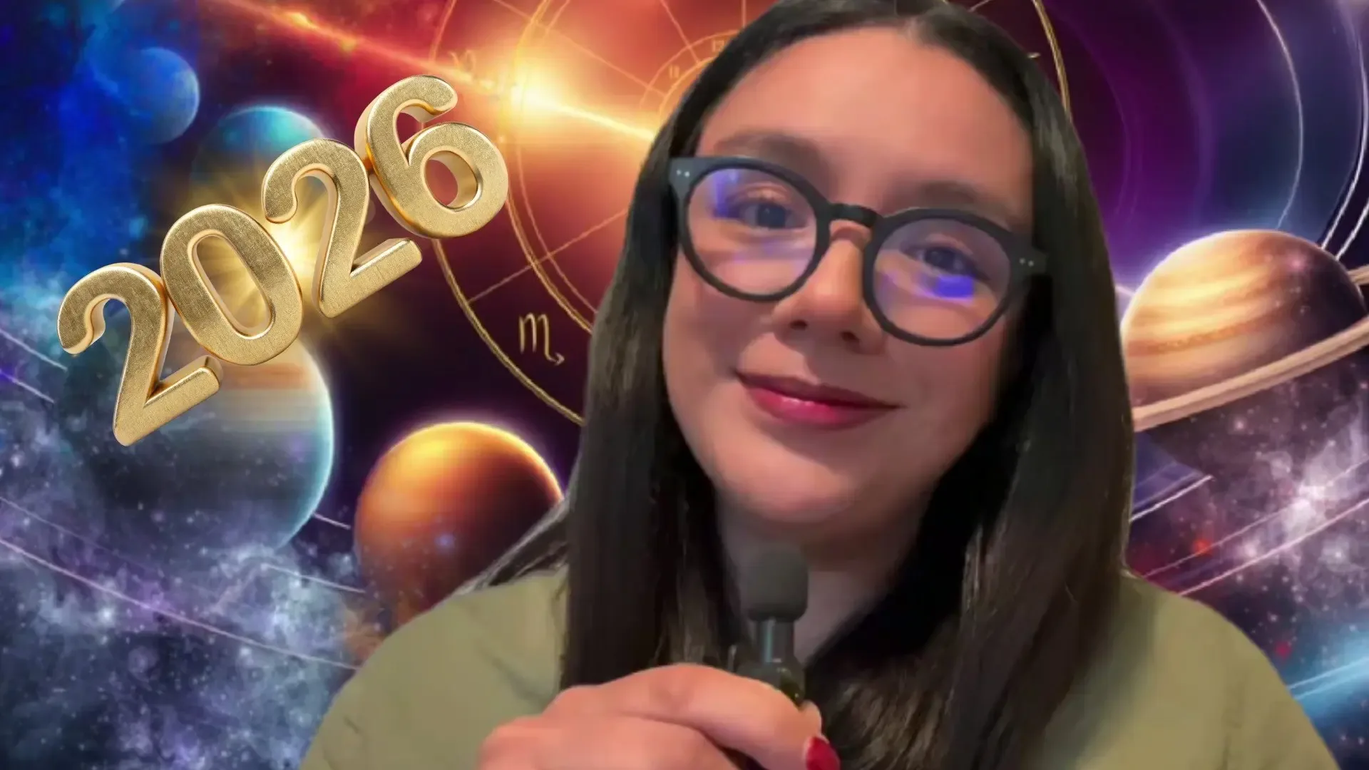 Representación astral con signos zodiacales en enero 2026.