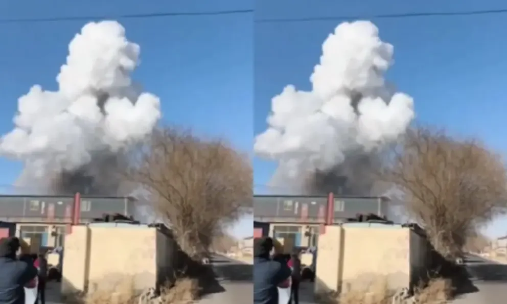 Rescate en la planta de Baogang United Steel tras la explosión en Baotou.