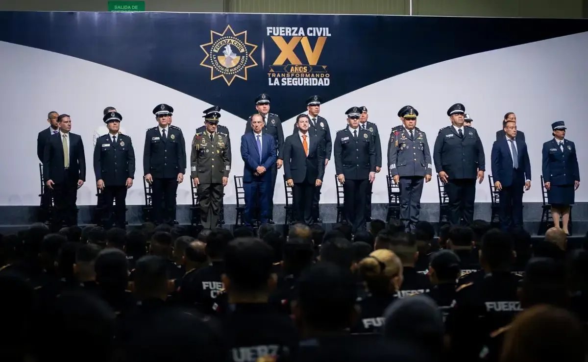 La Fuerza Civil de Nuevo León recibe reconocimiento por su desempeño y confianza ciudadana durante su aniversario número 15.