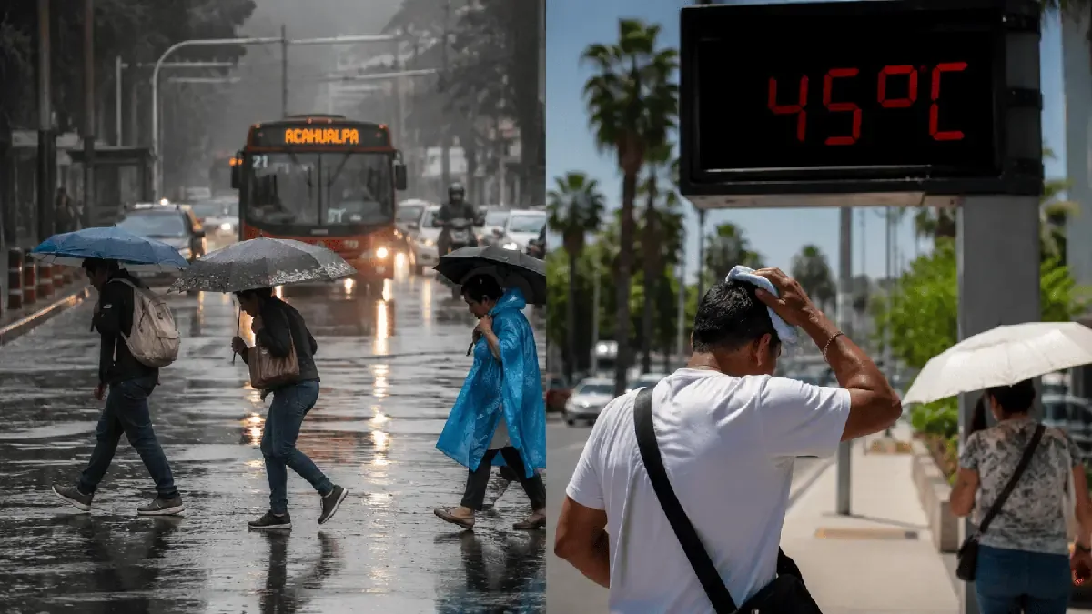 Este sábado, el país enfrenta lluvias significativas y una ola de calor con temperaturas de hasta 45 °C en varias regiones.