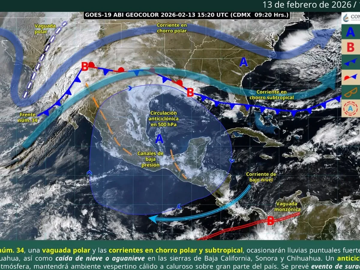 Se esperan temperaturas cálidas en la mayor parte del país, con lluvias en zonas específicas.
