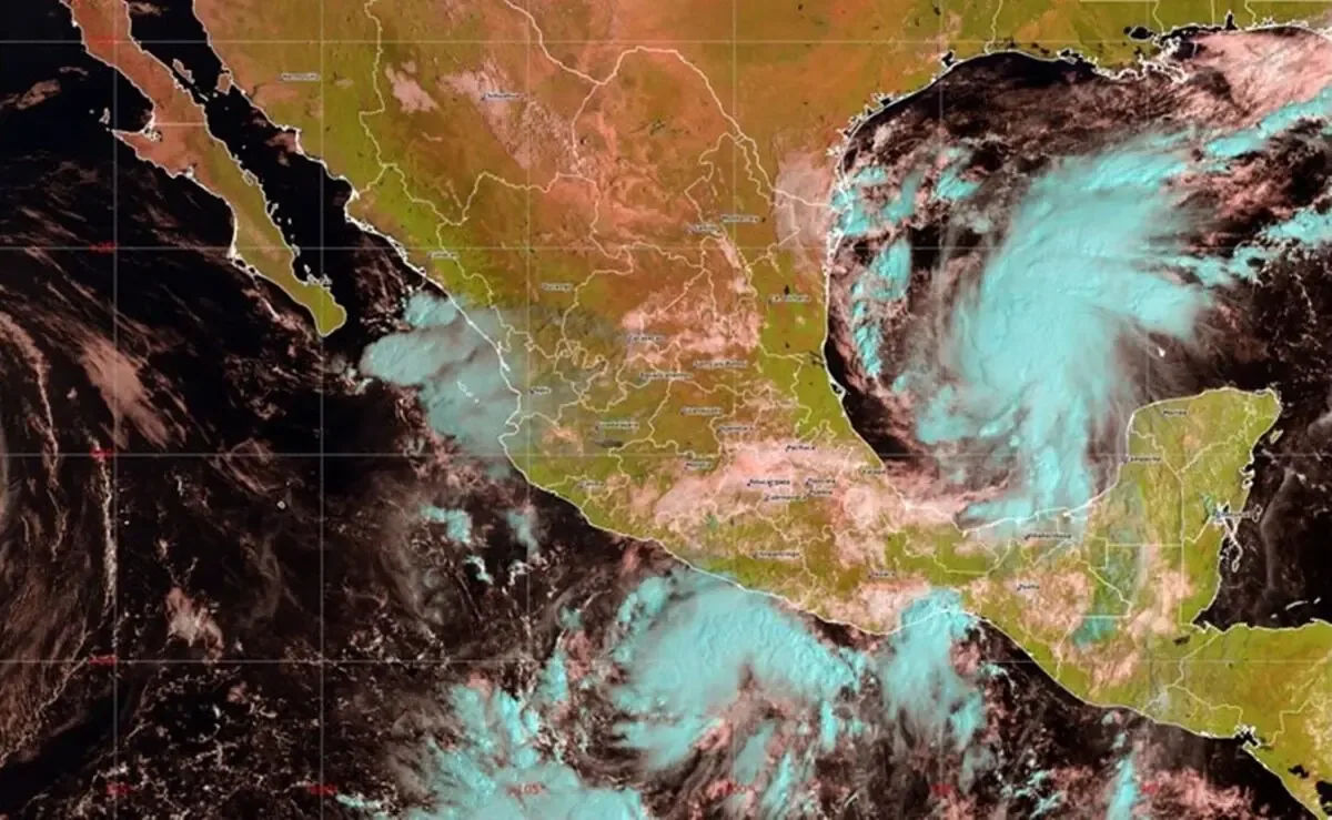La Depresión Tropical Veinte-E generará lluvias intensas en el suroeste del país.