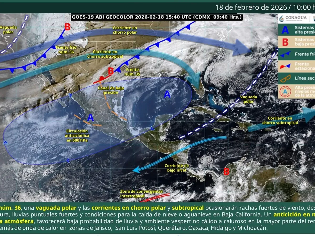 Se prevén altas temperaturas en varios estados, con mínima probabilidad de lluvias.