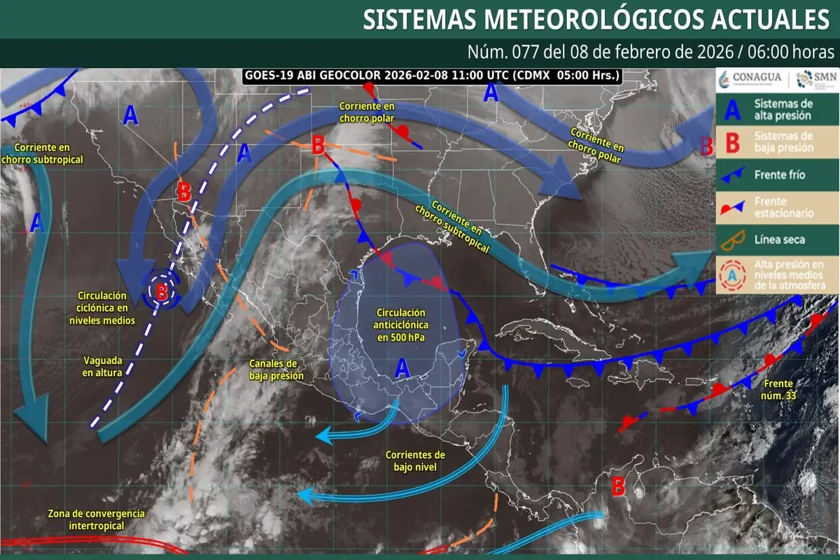 Se prevén condiciones para la caída de nieve en sierras de Sonora, Chihuahua y Durango.