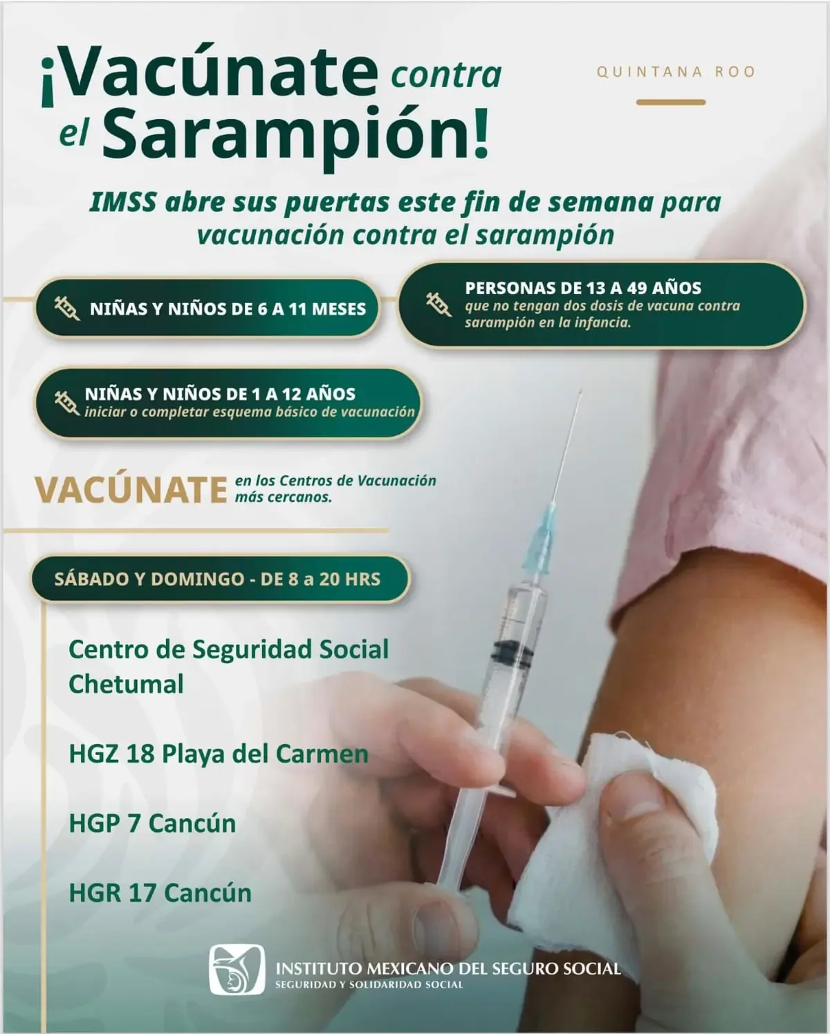 Se refuerza la vacunación contra el sarampión el 21 y 22 de febrero.