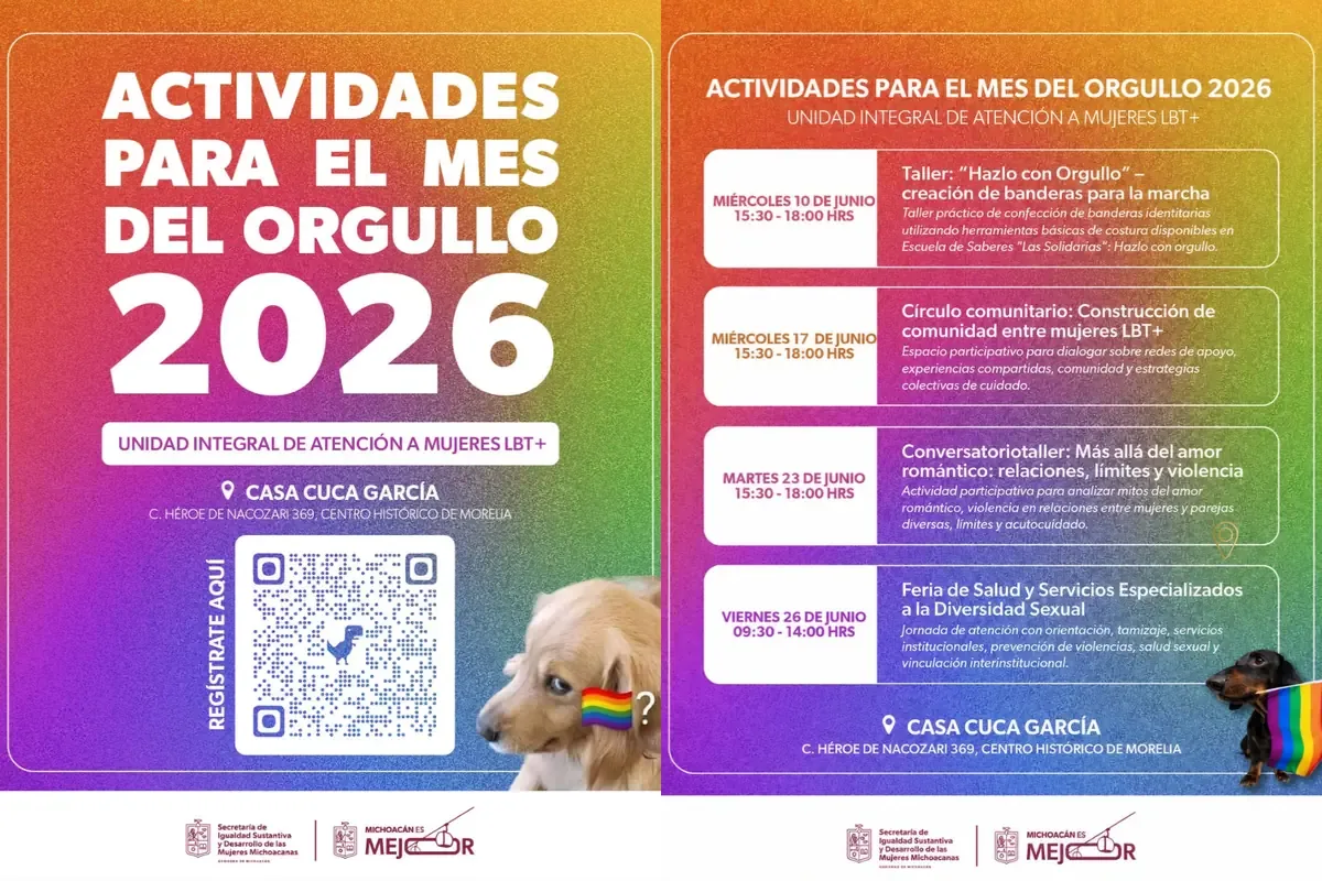 Actividades buscan promover inclusión y derechos humanos durante el Mes del Orgullo.