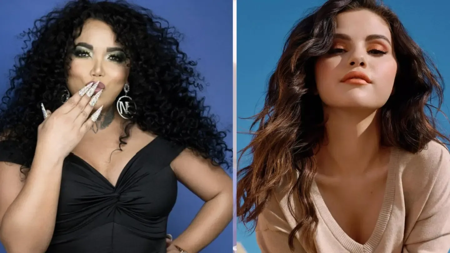 Selena Gomez promocionando Rare Beauty con el audio de Paola Suárez en TikTok.