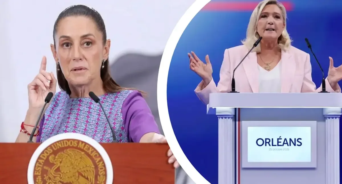 Claudia Sheinbaum defiende los valores del pueblo mexicano ante críticas de Marine Le Pen.