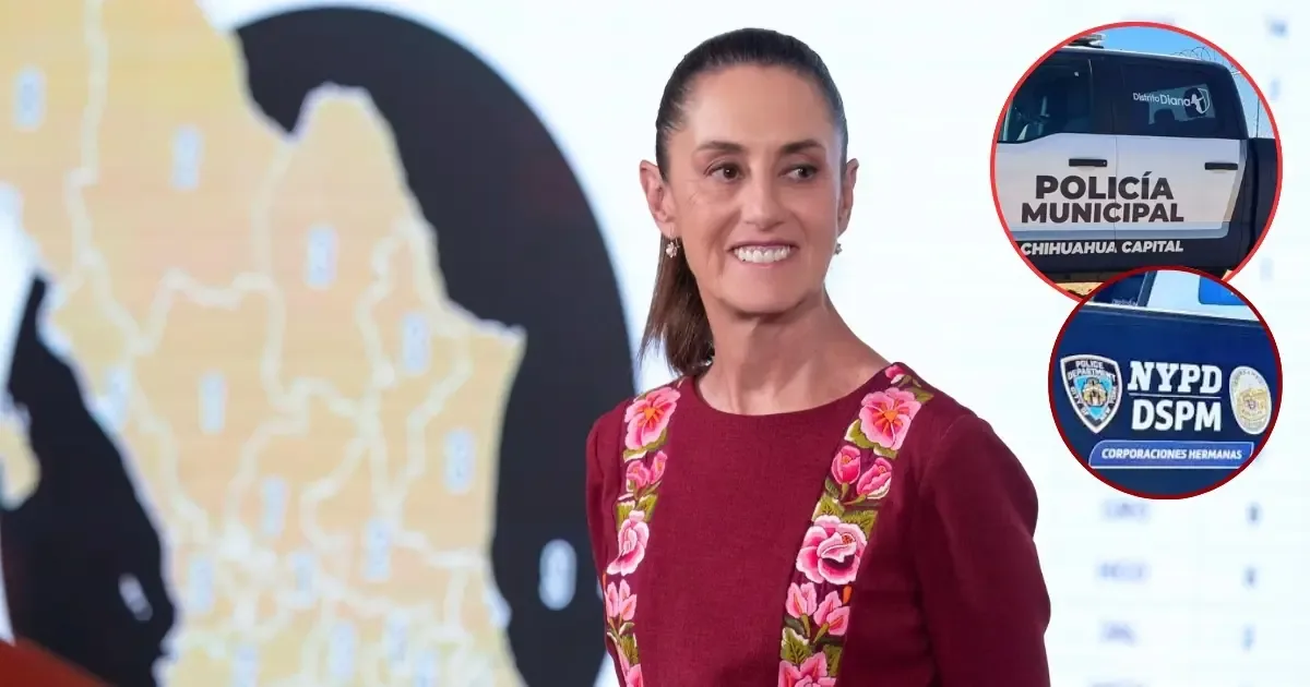 La Presidenta de México cuestiona la identidad nacional en patrullas municipales.