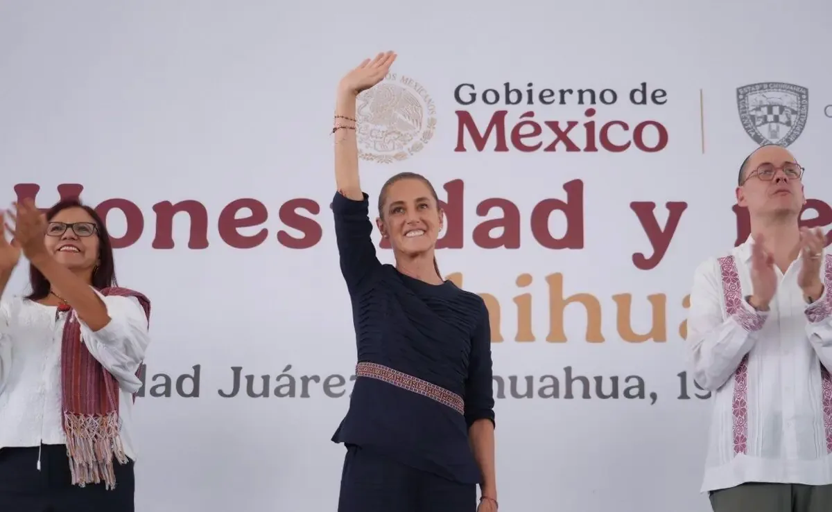 La presidenta Claudia Sheinbaum Pardo se reunió con la gobernadora Maru Campos en un informe sobre derechos sociales en Chihuahua.
