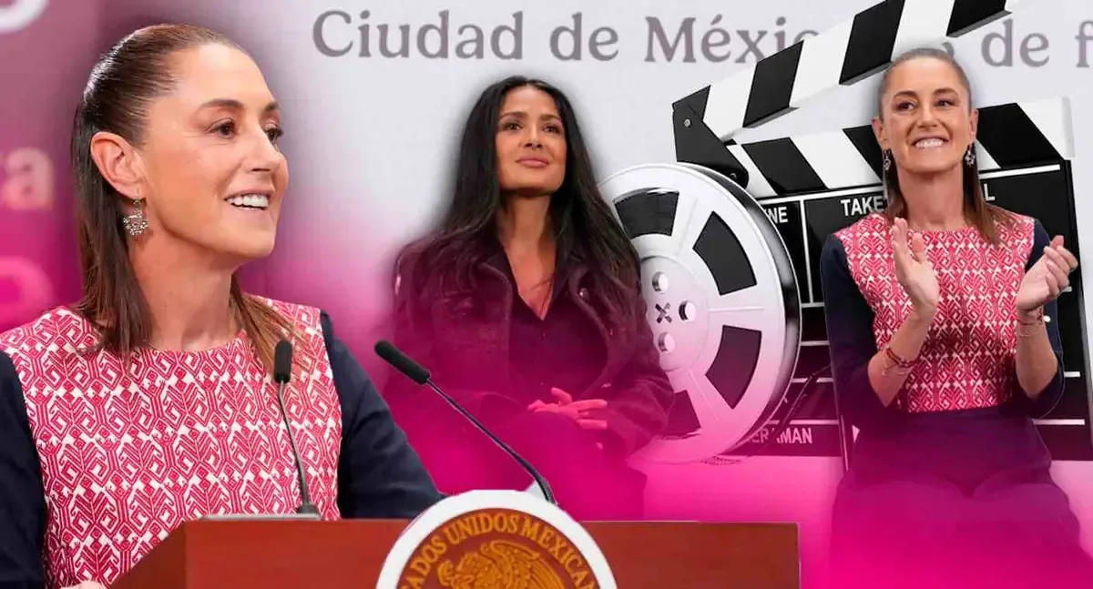 Sheinbaum y Salma Hayek presentan créditos fiscales para apoyar la producción nacional.