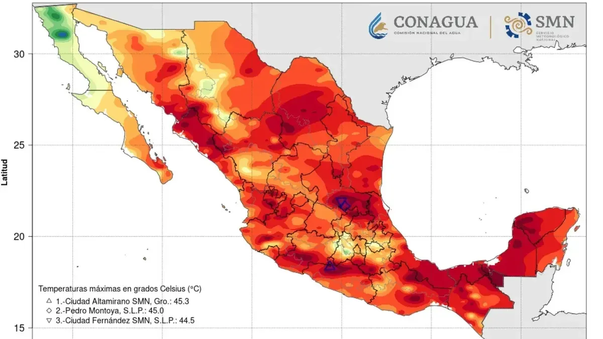 Siete estados experimentan calor extremo debido a una ola de calor extensa.