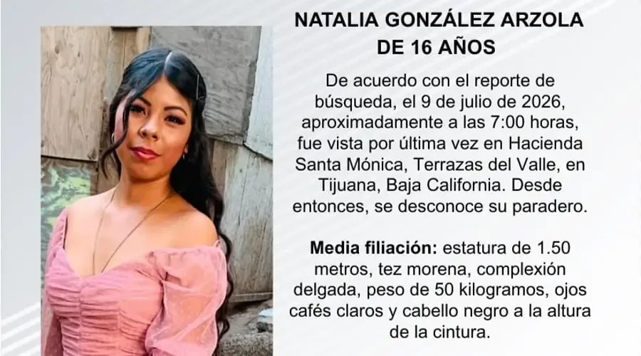 La FGE de Baja California busca ayuda para encontrar a la joven desaparecida en Tijuana.