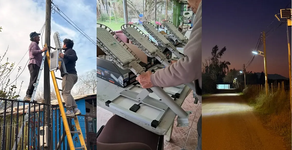 La instalación de luminarias solares mejora la iluminación y seguridad en la comunidad rural de La Peña.