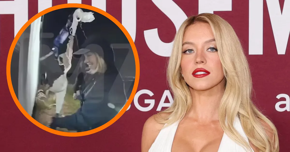 Sydney Sweeney coloca sujetadores en el icónico cartel de Hollywood.
