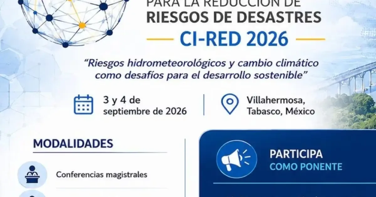 El evento reunirá a expertos para abordar la reducción de riesgos y adaptación al cambio climático.