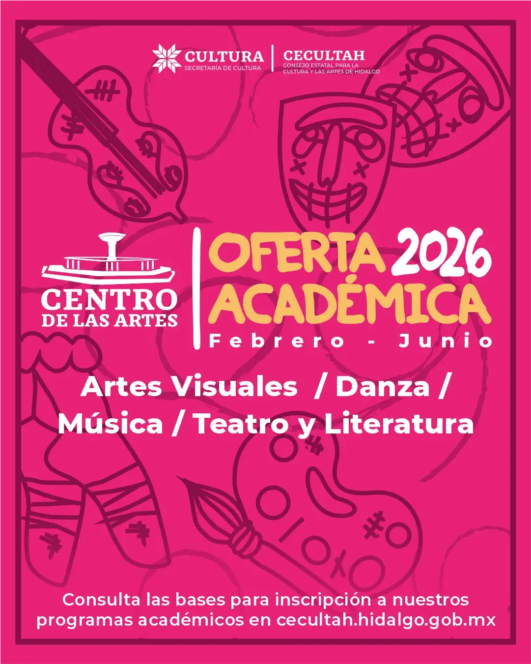 Talleres de arte en Hidalgo durante el Programa Estatal de Educación Artística 2026.