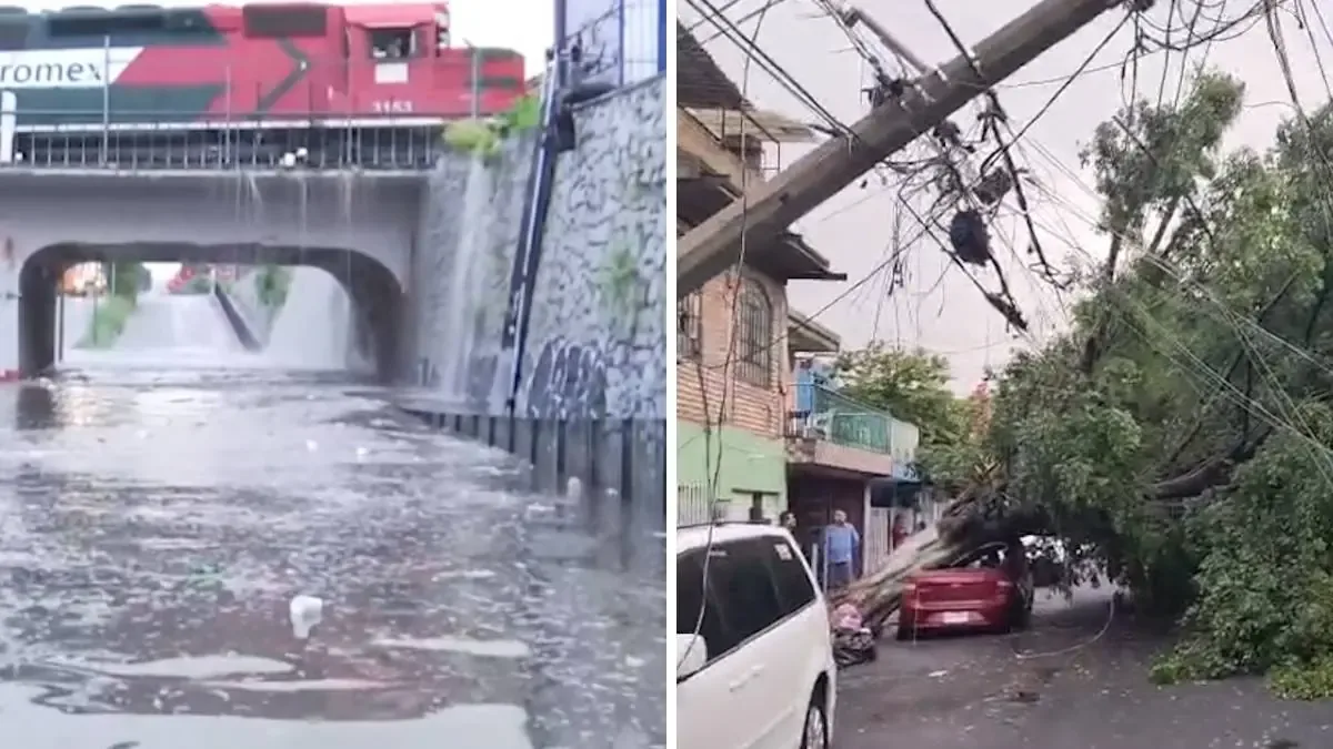 La intensa lluvia generó caos en la Zona Metropolitana, afectando severamente la movilidad y causando daños en vías públicas.