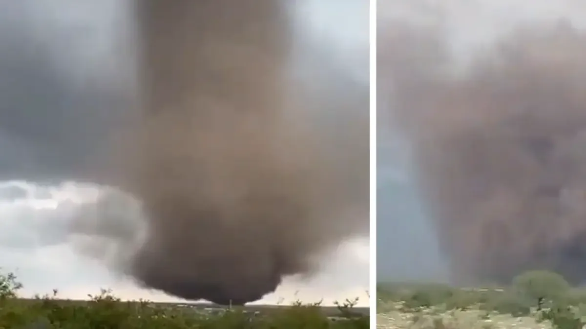Un fuerte tornado se reportó en Coahuila, generando advertencias por nuevas tormentas y posibles torbellinos.