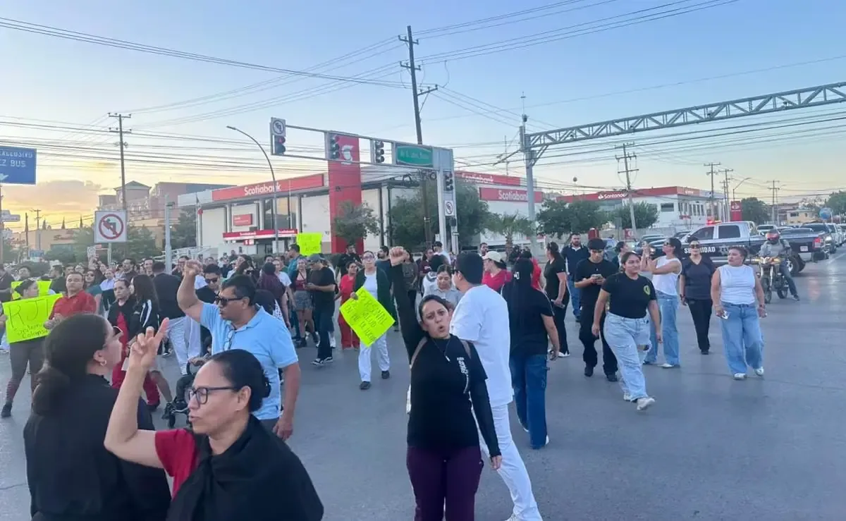 La manifestación en Ciudad Juárez y Chihuahua busca demandas salariales y mejores insumos médicos.