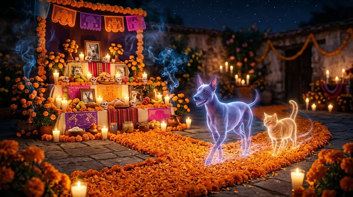 Este 27 de octubre, se honra a las mascotas fallecidas en los altares de muertos en México.