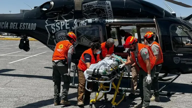 Un joven con traumatismo severo fue trasladado de emergencia en helicóptero.