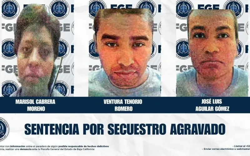 Tres sentenciados por secuestro agravado en Tijuana reciben largas penas de prisión.