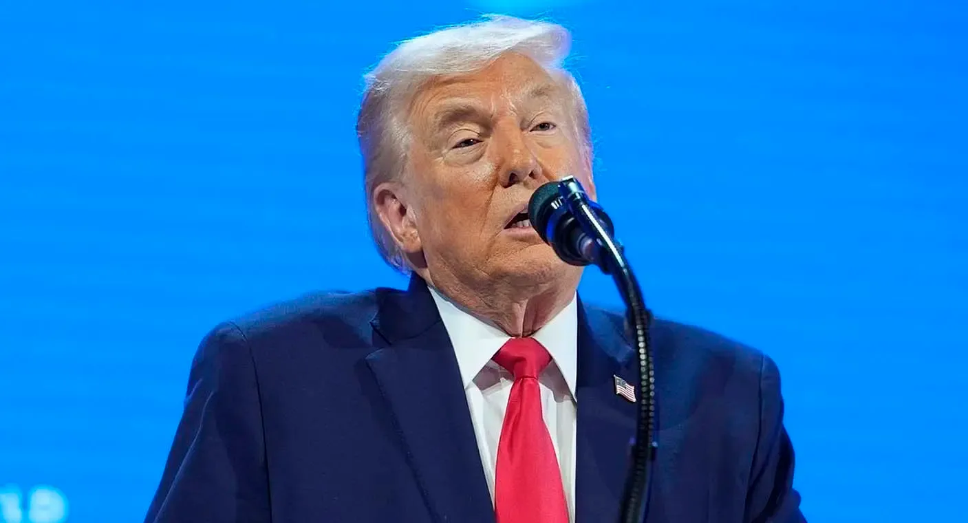 Trump durante su intervención en el Foro de Davos sobre Groenlandia.