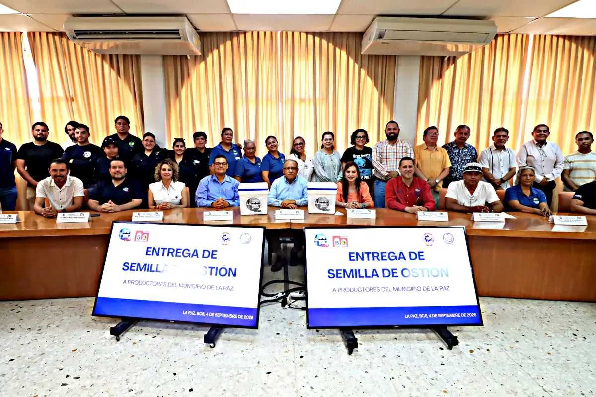 La entrega de semillas busca impulsar el desarrollo de la acuacultura en La Paz y mejorar capacidades productivas.