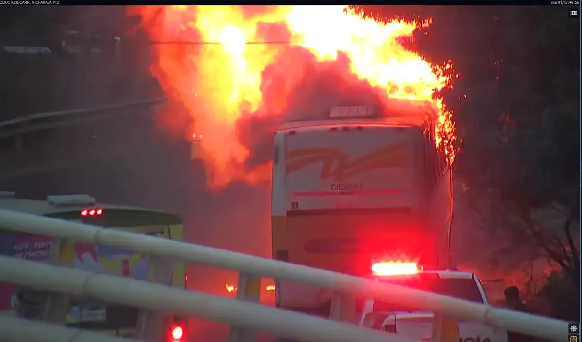Un camión público se incendió luego de un choque que dejó un fallecido.