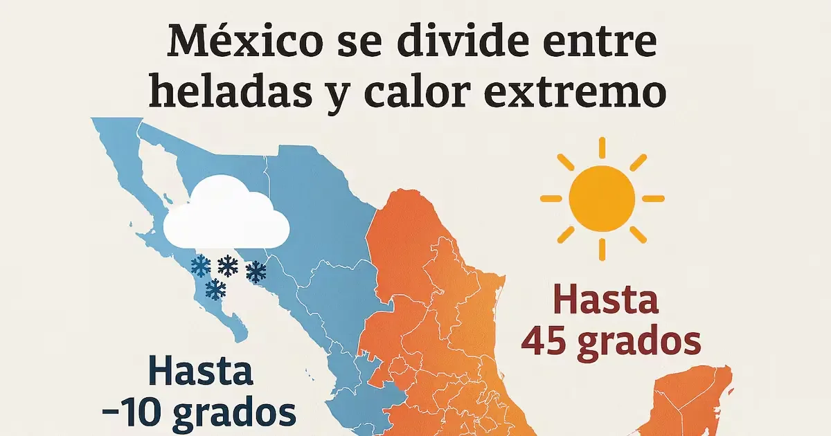 Un frente frío y un anticiclón generan temperaturas extremas en diversas regiones del país.