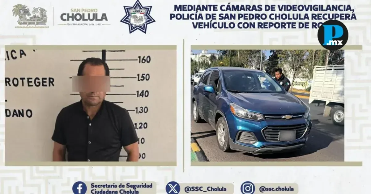 Un sistema de videovigilancia permitió la aprehensión de un sospechoso en Puebla.