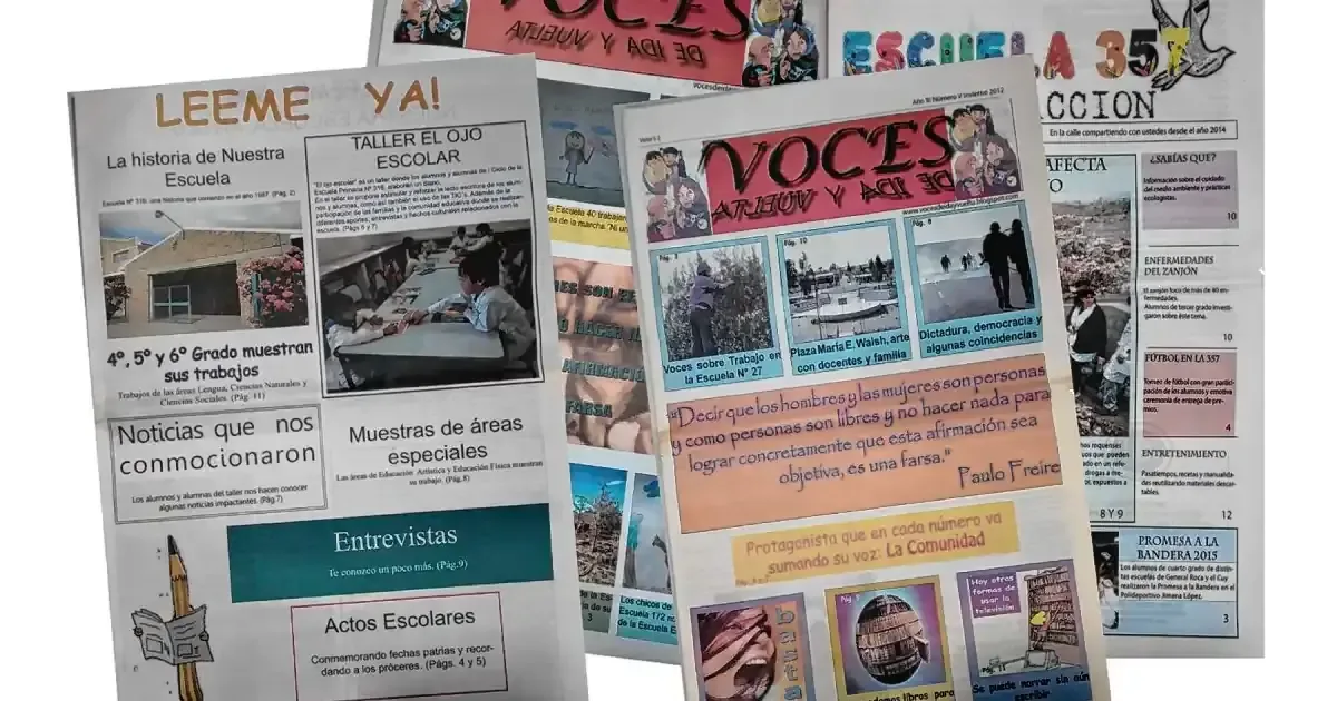 Una iniciativa en General Roca potencia la voz de los estudiantes a través de la escritura y la publicación de un periódico escolar.