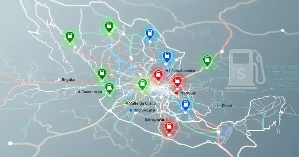 Variaciones significativas en los precios de combustible entre alcaldías y municipios.