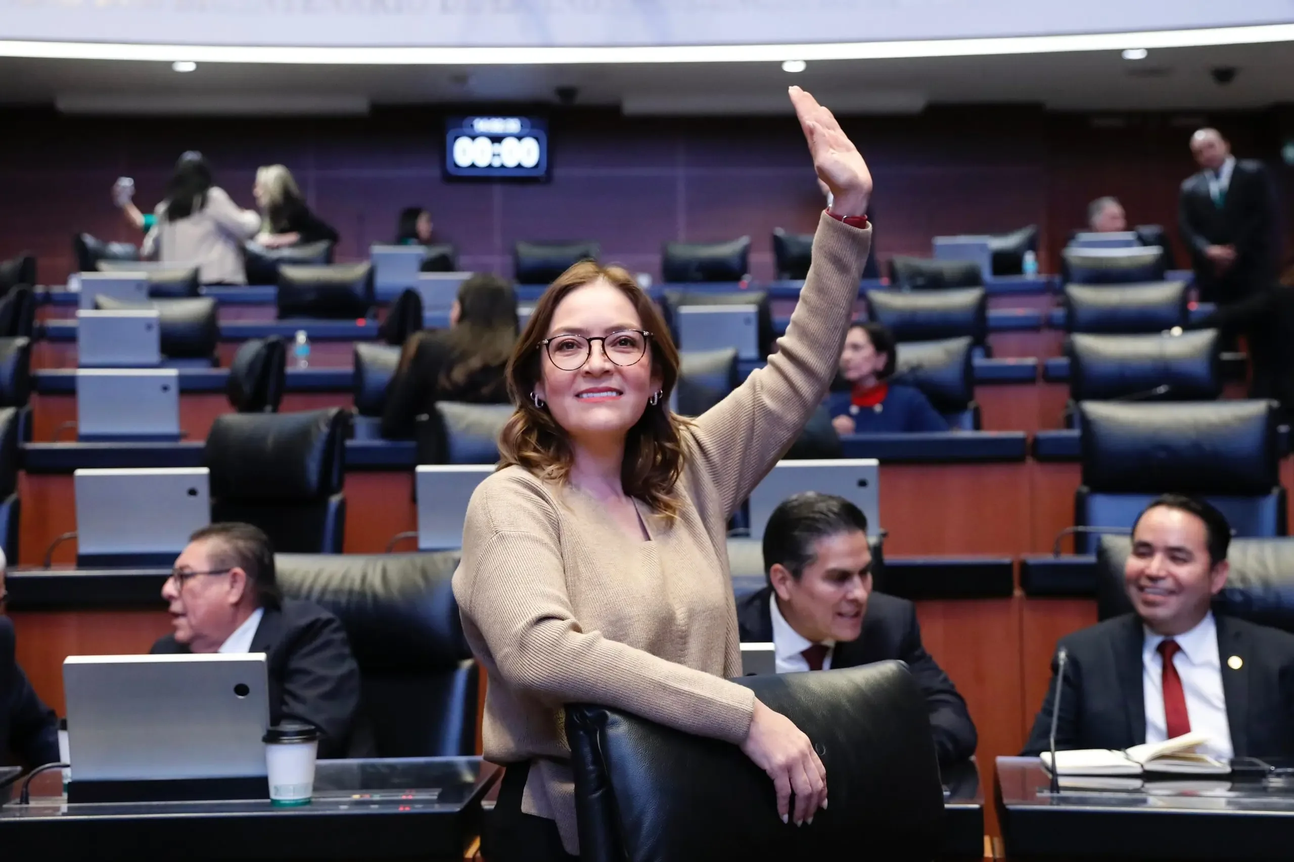 Verónica Díaz, senadora de Zacatecas, durante una sesión en el Senado.