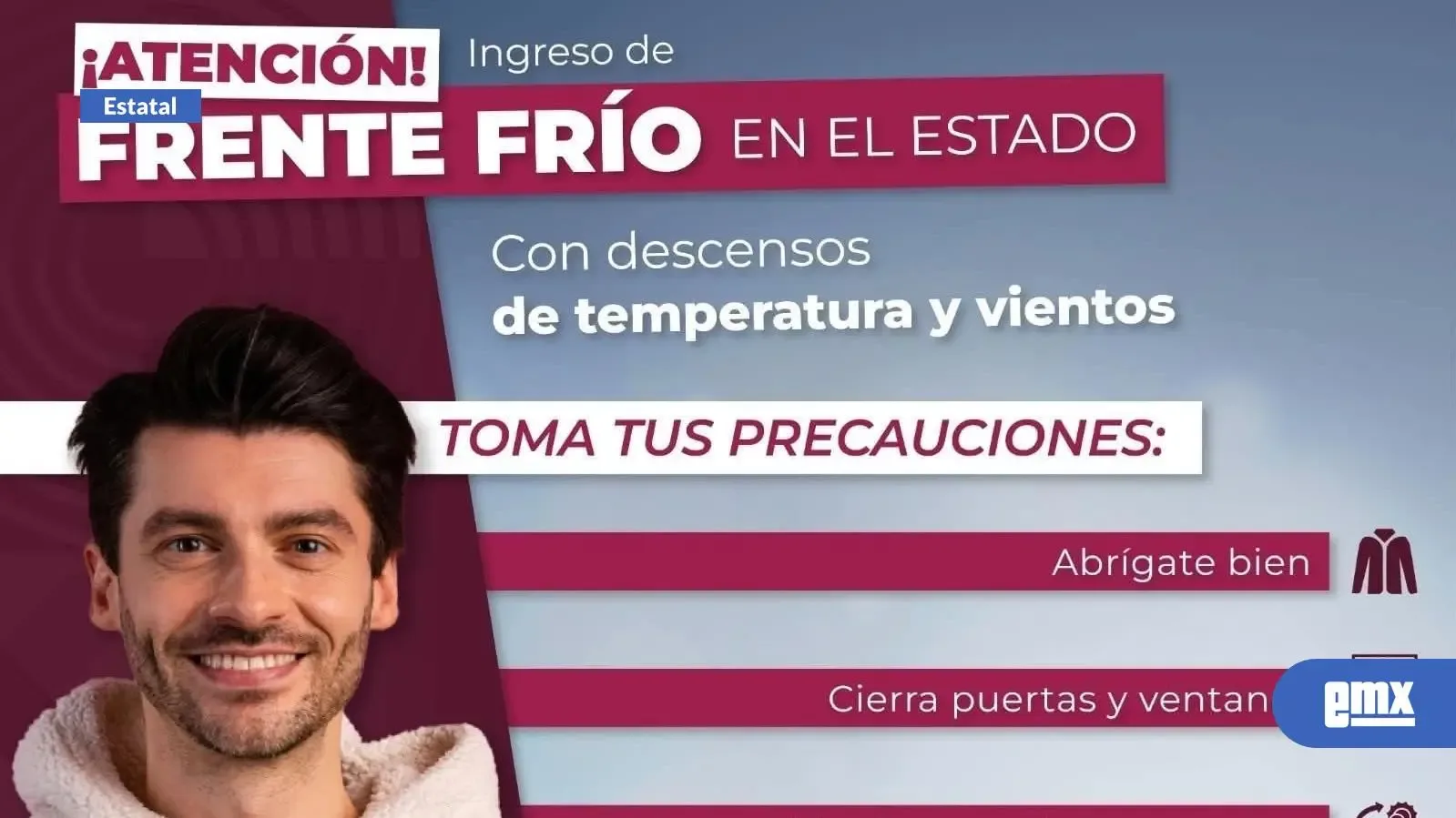 Vientos fuertes y descenso de temperaturas en Baja California por el frente frío 33.