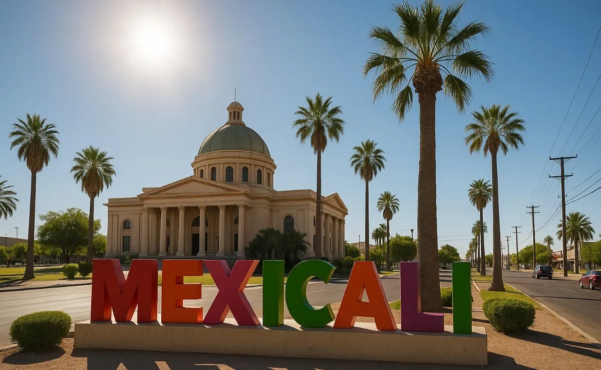 "Vista despejada de Mexicali con clima ideal para actividades al aire libre."