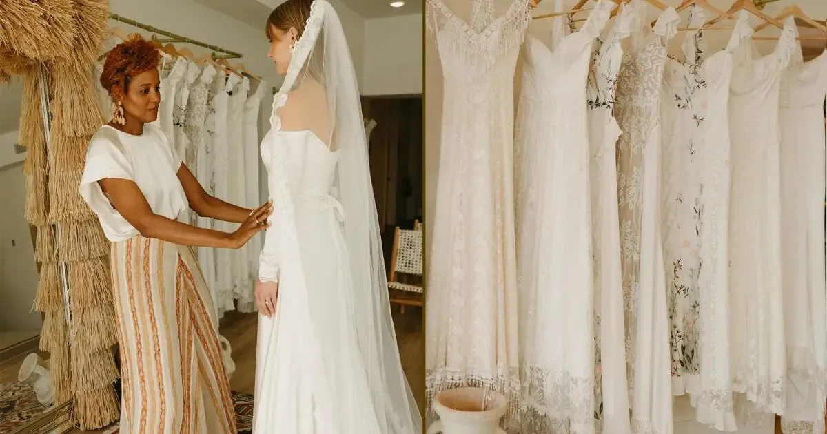 Yanique Barnes transforma la moda nupcial con diseños únicos, hechos a medida en California.