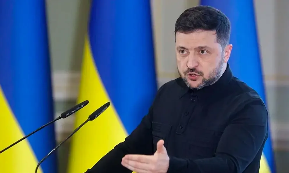 Zelenski en su discurso en la catedral de Vilna, abogando por la unidad europea.